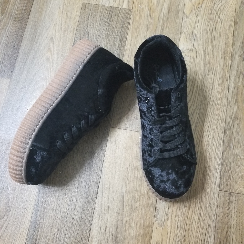 Quipid Crushed Velvet platform Sneakers - Picture 4 of 10